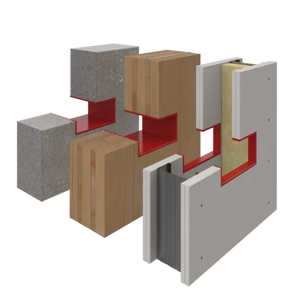 Maksimale hulstørrelse (bredde) i væg eller dæk ≤ mm